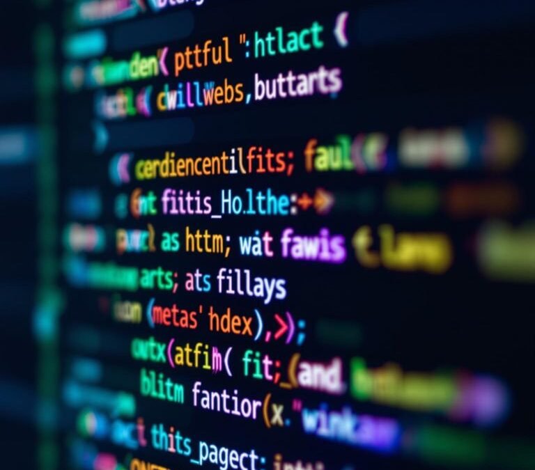 Fotografie eines Bildschirms mit HTML-Code und Meta-Tags.